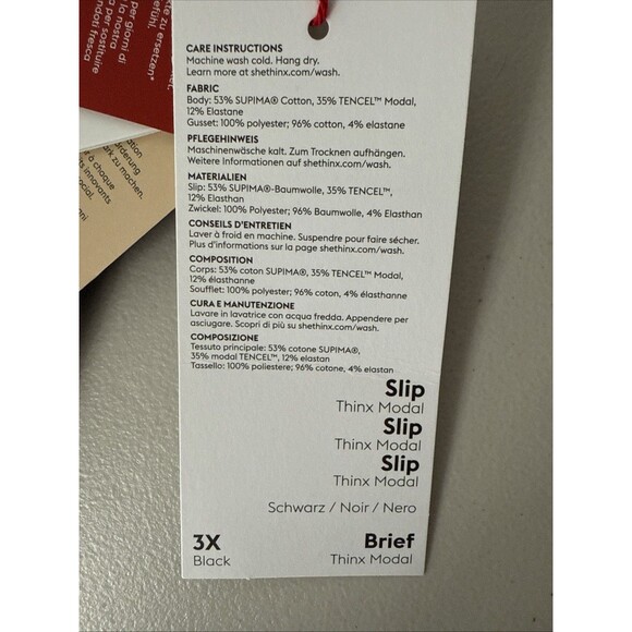 Thinx Brief Period Underwear Black Women's Size 3X NWT Monthly Flow Aunt Flo - Picture 9 of 14